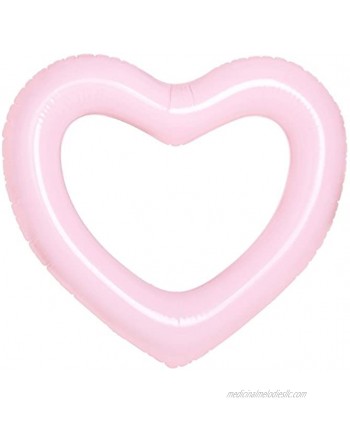 HeySplash Inflatable Swim Rings 47.3" x 39.4" Heart Shaped Swimming Pool Float Loungers Tube Water Fun Beach Party Toys for Kids Adults