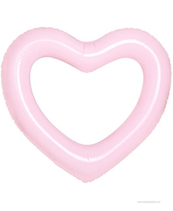 HeySplash Inflatable Swim Rings 47.3 x 39.4 Heart Shaped Swimming Pool Float Loungers Tube Water Fun Beach Party Toys for Kids Adults