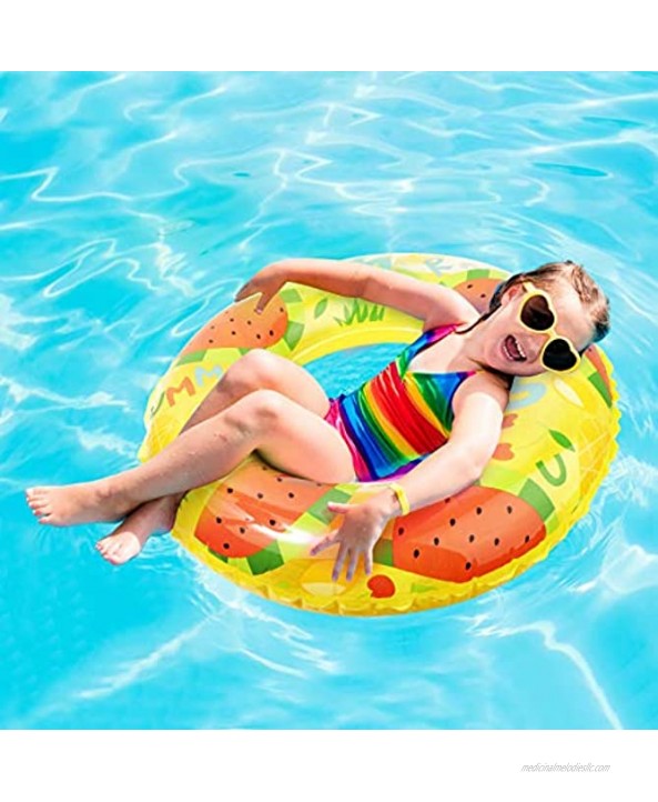 Inflatable Pool Floats for Children Kids 3 Pack Swim Ring Tube Toys for Swimming Pool Outdoor Beach Party