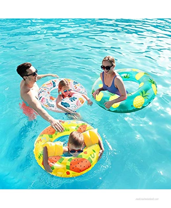 Inflatable Pool Floats for Children Kids 3 Pack Swim Ring Tube Toys for Swimming Pool Outdoor Beach Party