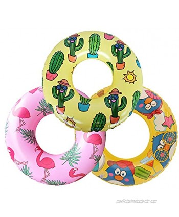 Inflatable Pool Tubes for Kids Flamingo Swimming Ring for Toddlers Cactus Swim Tube Funny Pool Party Toys for Children