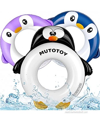 MutoToy 3 Packs Inflatable Pool Floats Swim Tubes,Penguin Inflatable Tubes for Kids Beach Swimming Pool Party