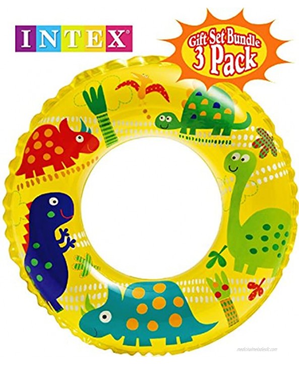 Ocean Reef Transparent Swim Rings 24 Assortment with Matty's Toy Stop 16 Beach Ball 3 Pack Styles are Assorted and Vary