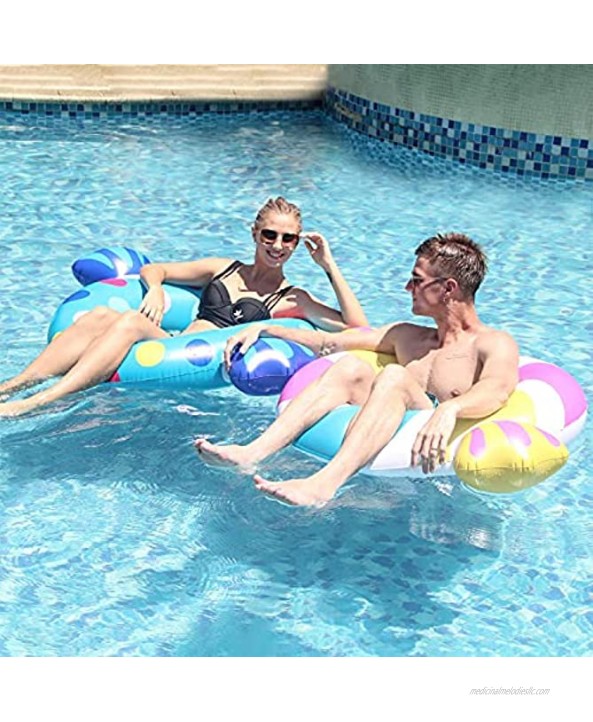 Parentswell Giant Pool Floats 39 Inflatable Candy Pool Float Swimming Ring Tubes 2Pcs Summer Water Party Lake Swim Rings Pool Floaties Toys for Adult
