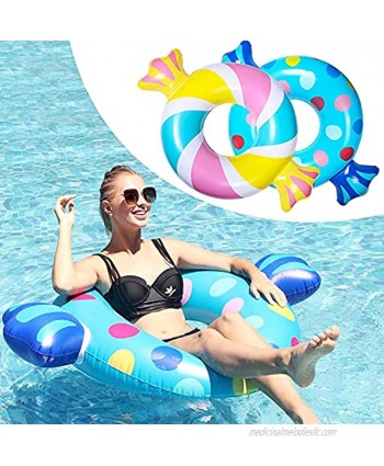 Parentswell Giant Pool Floats 39" Inflatable Candy Pool Float Swimming Ring Tubes 2Pcs Summer Water Party Lake Swim Rings Pool Floaties Toys for Adult