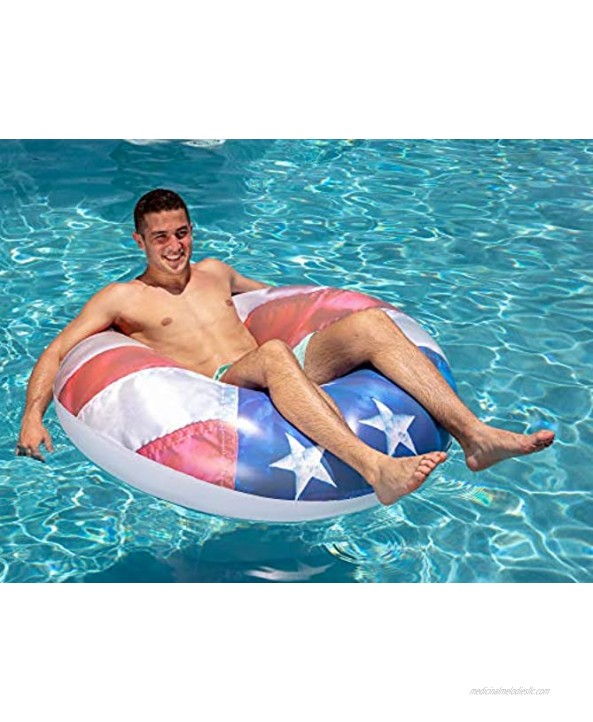 Poolcandy Stars & Stripes Pool Tube 48 American Flag Swim Ring