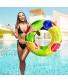 SUNSHINEMALL Inflatable Pool Float Fruit Swim Ring Air Chamber Water Tube Pool Raft Extra Thick Pool Toy Safty Pool Accessories for Kids Adult