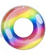 VDONGYUKE Rainbow Swim Ring Swim Tube with Handles Pool Beach Water Fun for Children Adults