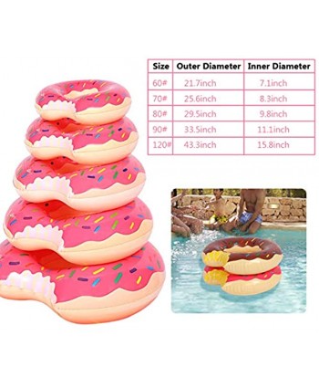 Wemaker Donut Pool Floats Donut Inflatable Pool Float Swim Raft Rings Tubes Single for Summer Beach or Pool
