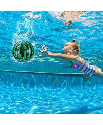2 Pieces Swimming Pool Ball Ball Game for Pool 9 Inch Inflatable Pool Balls with Hose Adapter for Under Water Passing Buoying Dribbling Diving for Teens Adults Gradient Black and Green Style