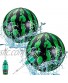 2 Pieces Swimming Pool Ball Ball Game for Pool 9 Inch Inflatable Pool Balls with Hose Adapter for Under Water Passing Buoying Dribbling Diving for Teens Adults Gradient Black and Green Style