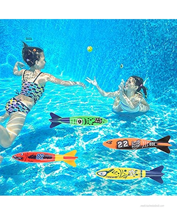 8 Pcs Diving Toys Throwing Underwater Gliding Shark Swimming Glides Toys Swimming Pool Toy Gliding Shark Throwing Torpedo