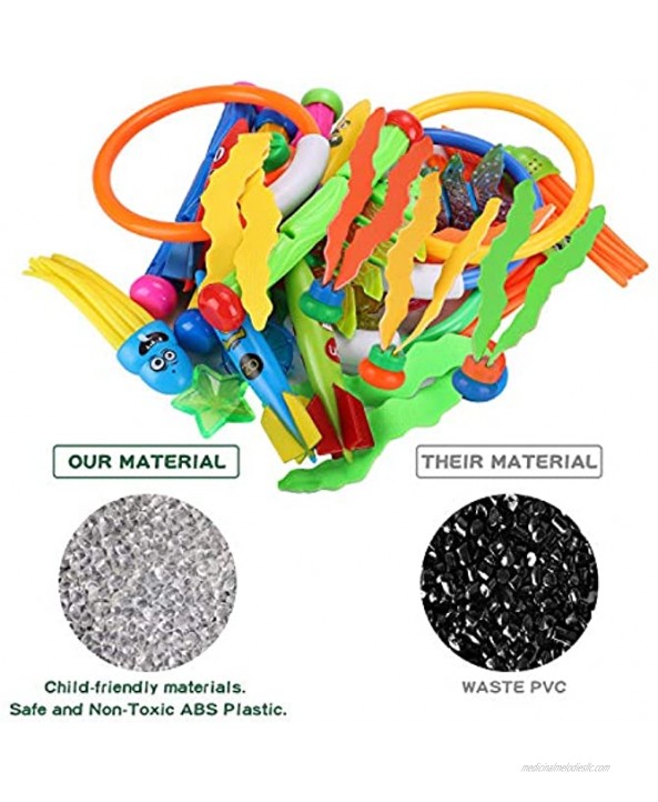 Biulotter Diving Toys for Pool Use Underwater Swimming Diving Pool Toy Rings Stringy Octopus Gift Set Bundle