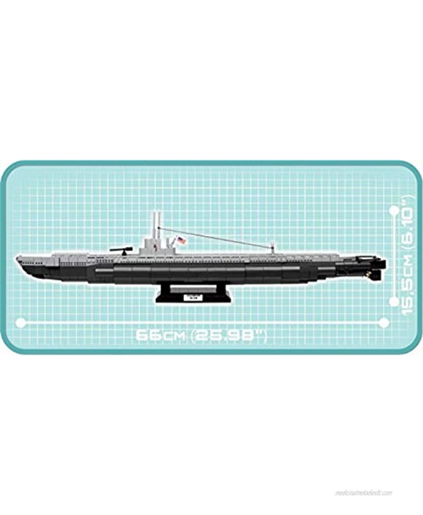 COBI Historical Collection Gato Class Submarine USS Wahoo SS-238 Submarine,multicolor ,17.72 x 3.55 x 12.01 inches