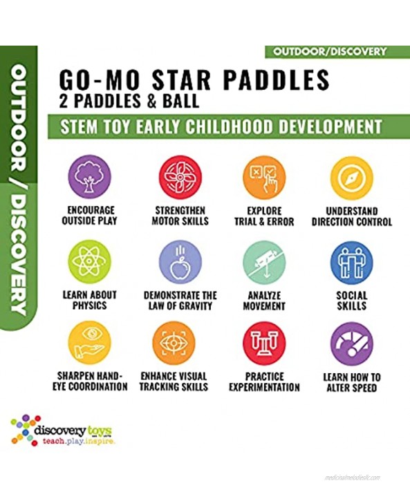 Discovery Toys GO-MO Star Paddles | Summer Toy for Kids & Adults | 2 Paddles & Ball for Swimming Pool Beach Lake | Waterproof & UV Resistant Neoprene