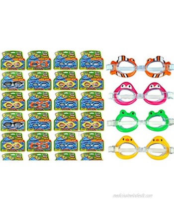 Dive Fun Kids Goggles for Swimming Sea Animals Styles in Bulk 1172 24 Packs