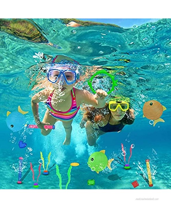 Ecledo Diving Pool Toy for Kids Underwater Children's Toys Summer Fun Underwater Sinking Swimming Pool Fish Toys Gift Set 26pcs