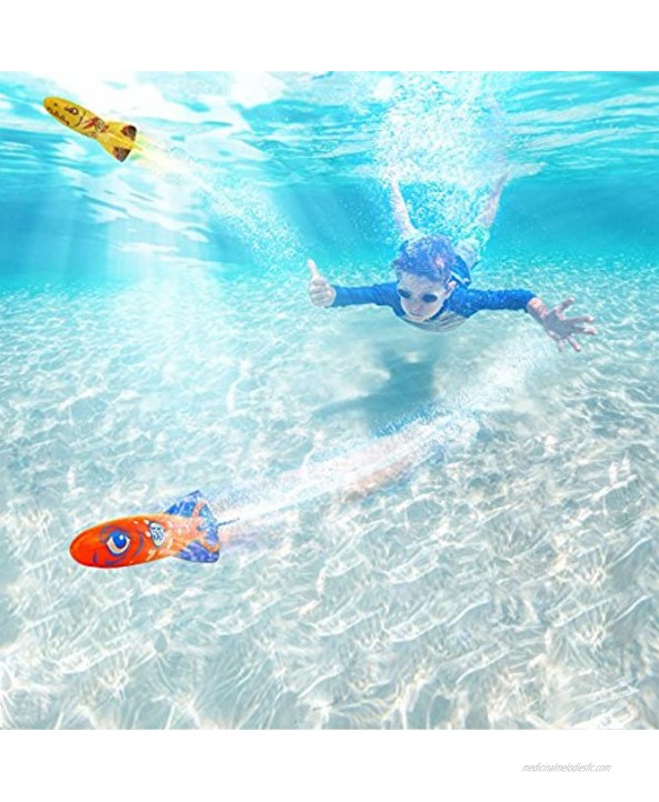 haomsj Swimming Pool Toys Dive Torpedo-Shark （4-Pack）