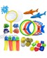 HonShoop 36pcs Diving Pool Toys for Kids Underwater Swim Toys Set with Dip Net and Storage Net Bag Dive Rings Pirate Treasure and Coins Collection for Toddler Boys Girls Swimming Pool Game