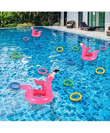 Litviz Inflatable Flamingo Pool Ring toss Games for Kids,Swimming Ring Toss Pool Party Toys Outdoor Water Floats Pool Games for Kids Adults Family