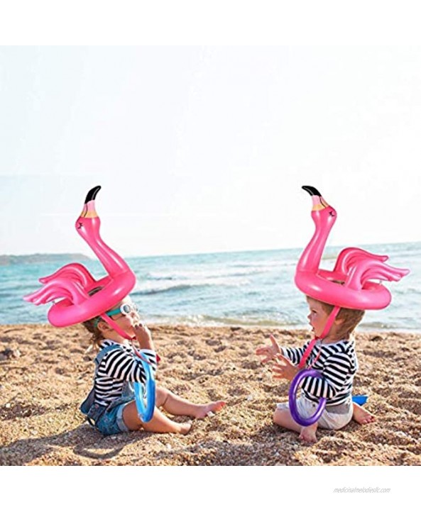 Litviz Inflatable Flamingo Pool Ring toss Games for Kids,Swimming Ring Toss Pool Party Toys Outdoor Water Floats Pool Games for Kids Adults Family