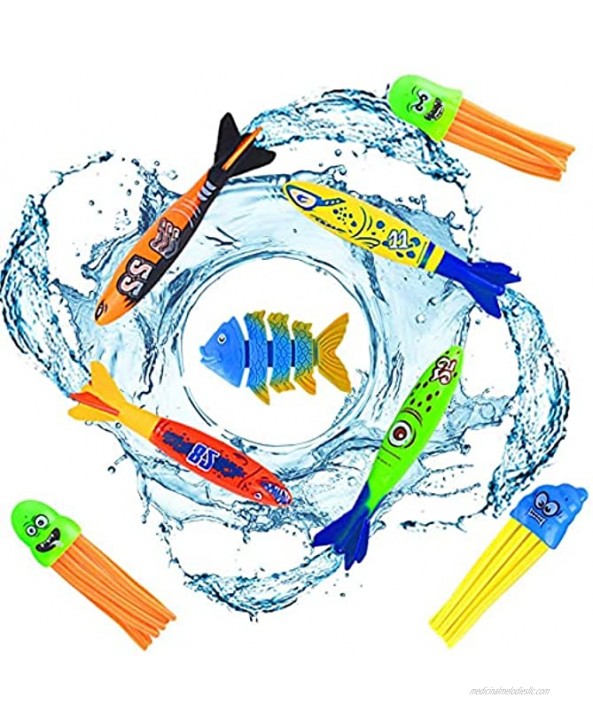 LovesTown 31 Pcs Diving Toy Set Swimming Pool Toys Underwater Swim Toys Pool Diving Toys for Kids
