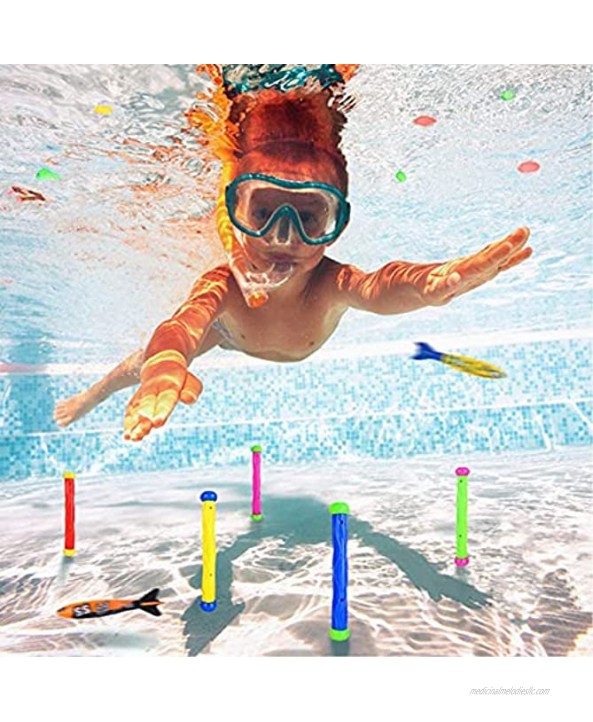 LovesTown 31 Pcs Diving Toy Set Swimming Pool Toys Underwater Swim Toys Pool Diving Toys for Kids