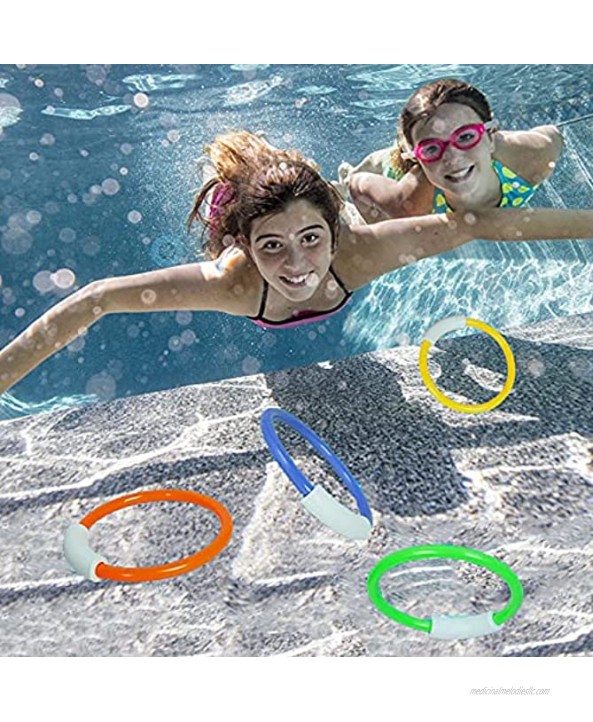 Pool Dive Rings 4 Pack Plastic Ring Toss Game for Kids Training Dive Rings Learning Toy Grab Toy
