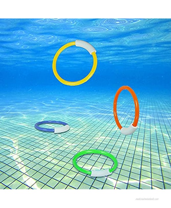Pool Dive Rings 4 Pack Plastic Ring Toss Game for Kids Training Dive Rings Learning Toy Grab Toy