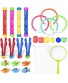 STOBOK 26PCS Swimming Diving Pool Toys Set with Storage Bag,Includes Underwater Diving Sticks Diving Rings,Diving Fish,Water Grass,Pirate Treasures,Toypedo Bandits,Fish Toys,Swimming Gift for Kids