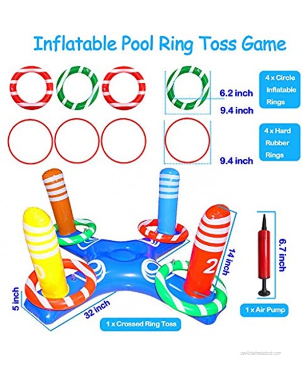 Swimming Pool Games Upgrade Inflatable Pool Rings Toss Outdoor Battle Games Pool Games for Adults and Family Water Fun Beach Floats Swimming Pool Toys Pool Inflatable Toys Party Favors 10PCS