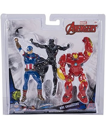 SwimWays Marvel Avengers Dive Characters Captain America Black Panther and Hulk Buster