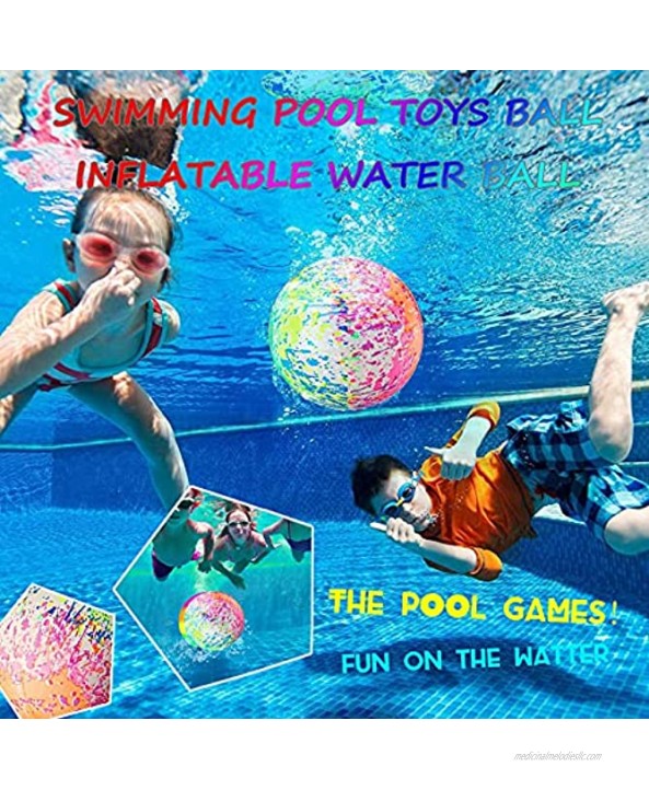 Underwater Swimming Pool Game Toys Ball 9 Inch Pool Ball with Hose Adapter for Pool Under Water Passing Dribbling Diving Pool Games Toy for Kids Teens Adults