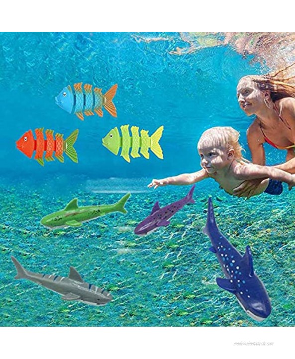 YJOO 26Pcs Diving Toys Underwater Children's Toys Diving Pool Toy Rings Toypedo Bandits Stringed Octopus & Diving Fish Underwater Treasure Gift Sets