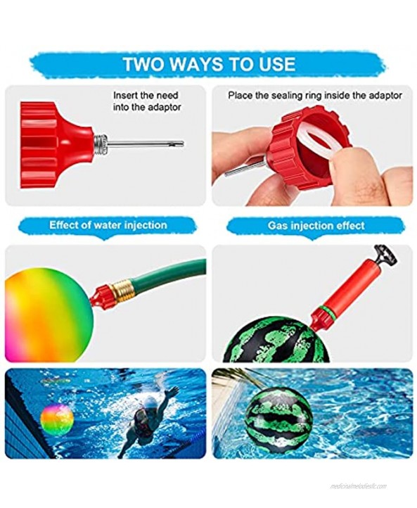 Zhanmai 4 Pieces Swimming Pool Toy Ball Game for Pool Underwater Pool Toy 9 Inch Inflatable Pool Balls with Hose Adapter for Pool Games Buoying for Teens Adults