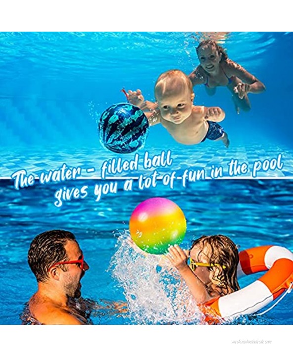 Zhanmai 4 Pieces Swimming Pool Toy Ball Game for Pool Underwater Pool Toy 9 Inch Inflatable Pool Balls with Hose Adapter for Pool Games Buoying for Teens Adults