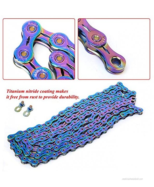 Aoutecen Bike Derailleur Chain Anti Rust Cycling Bicycle Chain Half Hollow Chains for Cycling Competition for Cycling