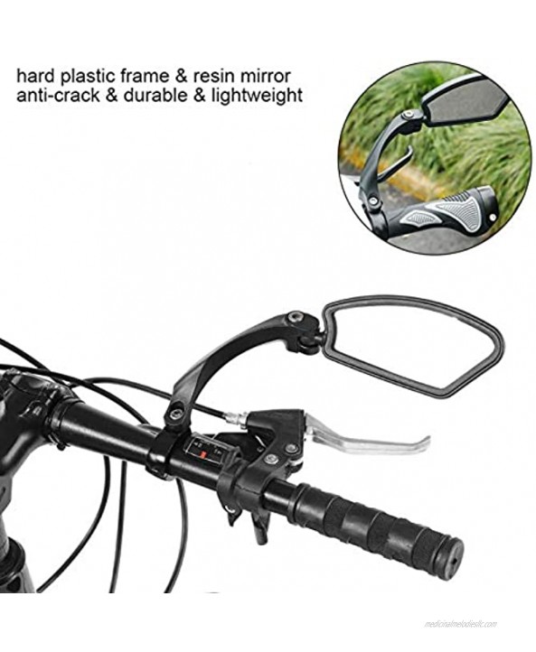 Demeras Bike Rear Mirror Safe Cycling Mirrors Practical and Safe Biking Bike Mirror Earthquake Resistance for Install Components for Safety Accessories