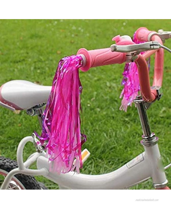 JQYQSS 1 Pairs Kids Bike Streamers Bike Decoration Accessories Sparkle Tassel Ribbon Rose Red