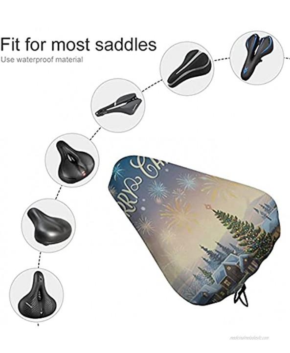 Waterproof Bike Seat Cover Winter Holiday Christmas Snowman Tree Bicycle Seat Covers Protective Uv Sun Dust Water Rain Resistant Mountain Road Bike Saddle Cushion Cover For Unisex Adults Women Men
