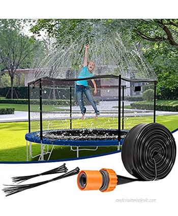 AINOLWAY Trampoline Sprinklers for Kids Trampoline Waterpark Outdoor Summer Toys Trampoline Accessories Outside Water Toy Backyard Water Park for Boys Girls 39FT