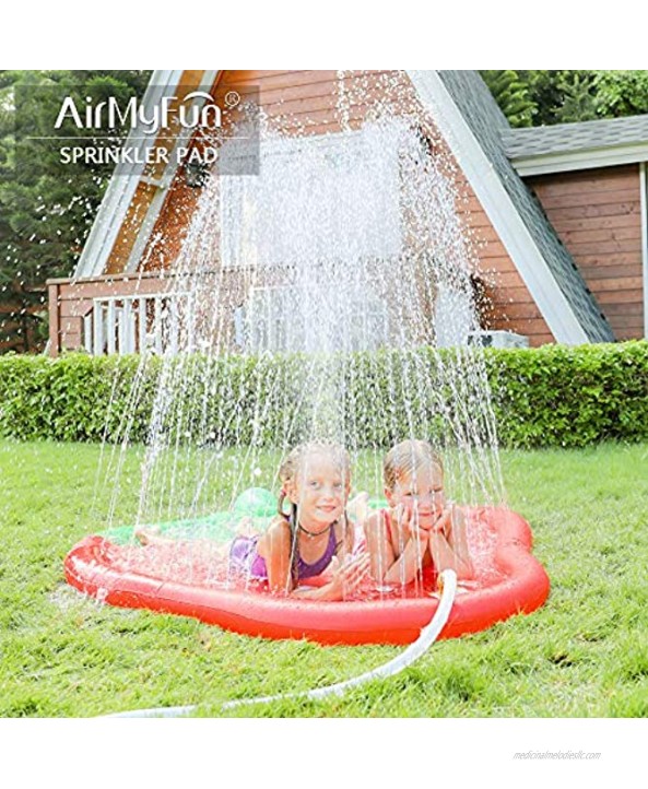 AirMyFun Sprinkle & Splash Play Mat,67 Inch Sprinkler Pad for Children Strawberry