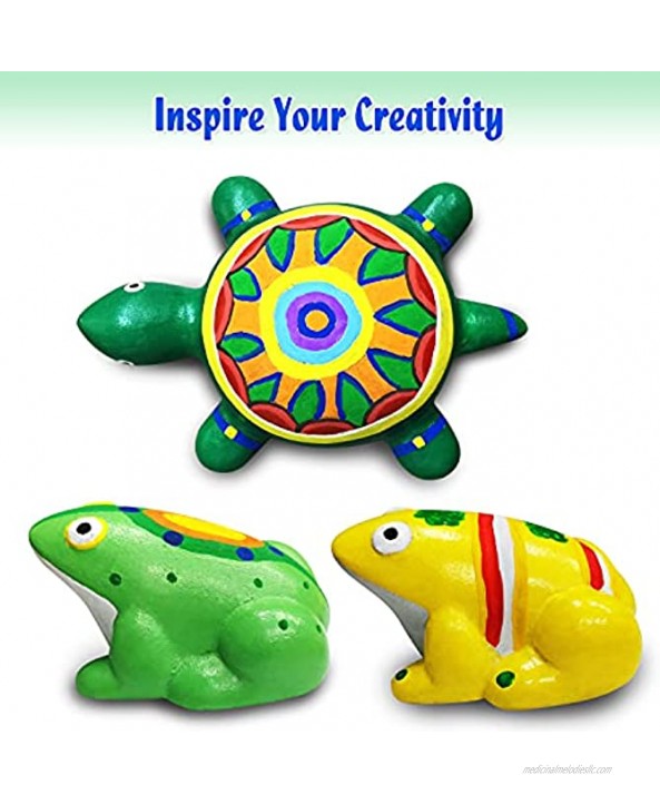 Animal Rock Painting Kit Paint Your Own Turtle Frogs Arts and Crafts for Kids Ages 4-6-8-12 Girls Boys Creative Craft Kits for Kids