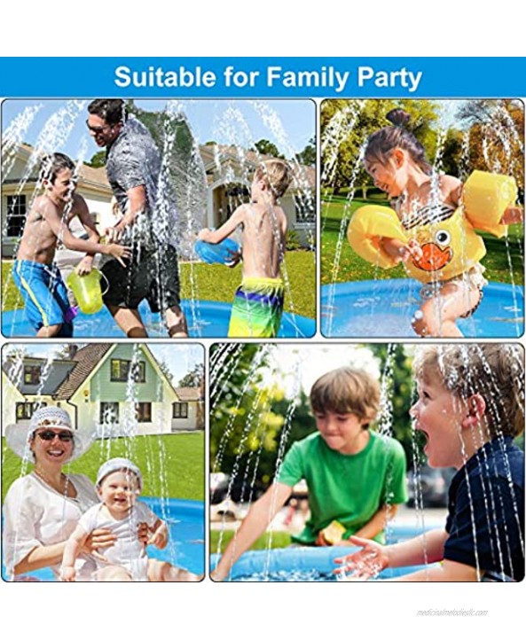 ASIILOVI Splash Pad 68'' Sprinkler for Kids Toddlers Summer Backyard Water Toys Outdoor Splash Pad for Kids Swimming Pool Water Play Mat for Ages 1 14 Year Olds