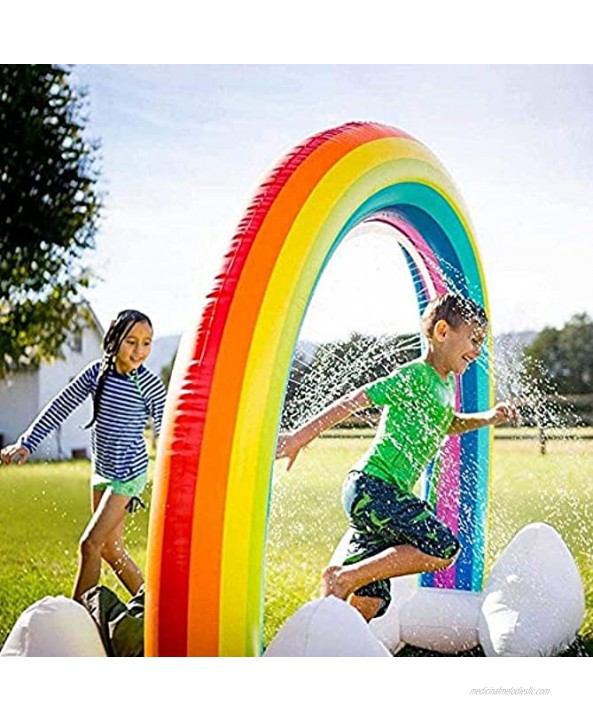 Babigo Inflatable Rainbow Sprinkler Toys Large Summer Sprinkler Splash Toy Outdoor for Kids Outside Backyard Birthday Party Arch Sprinkler Toy for Toddlers Boys Girls 2 3 4 5 6 Year Old