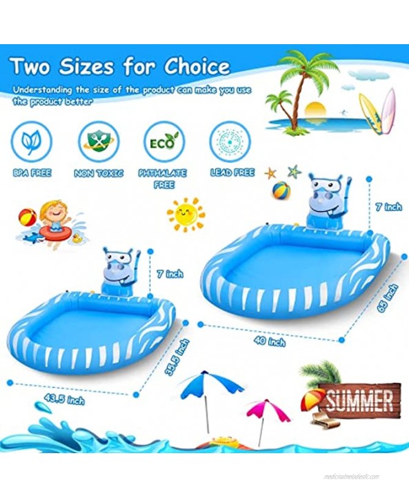 Beewarm Inflatable Splash Pad Sprinkler Pool Toys for Kids and Toddlers Lifetime Replacement Outdoor Kiddie Summer Water Mat Splash Pad Gifts for 3 4 5 6 7 8 Year Old Boys and Girls Large