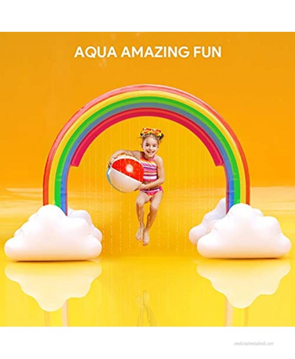 ENJSD Large Inflatable Rainbow Arch Sprinkler Large Water Sprinkler Outdoor Water Toys for Toddlers Outdoor Rainbow Sprinkler Toys for Birthday Party Festival