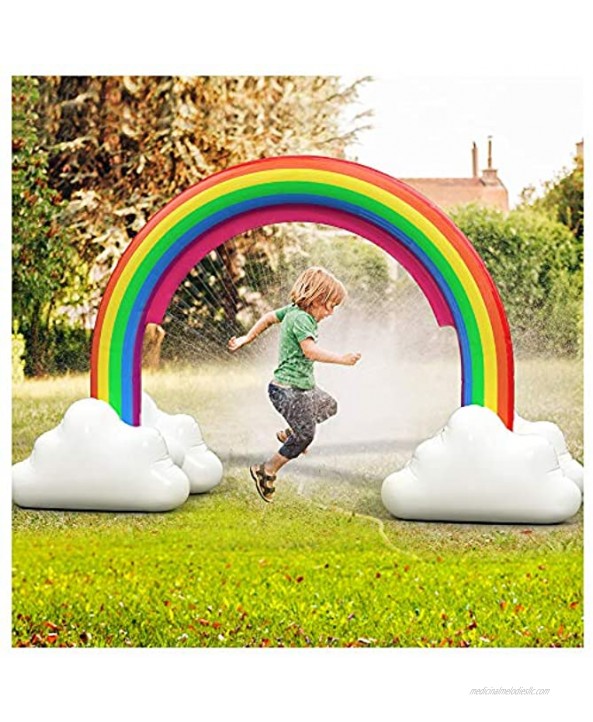 ENJSD Large Inflatable Rainbow Arch Sprinkler Large Water Sprinkler Outdoor Water Toys for Toddlers Outdoor Rainbow Sprinkler Toys for Birthday Party Festival