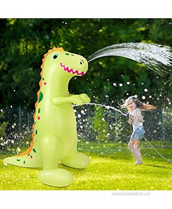 Float Joy Giant Dinosaur Sprinkler Inflatable Dinosaur T-REX Perfect Gift for Kids and Adults Dinosaur Toy for Pool Party Decorations Summer Yard and Outdoor Play Summer Party