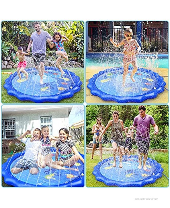 GiftInTheBox Splash Pad Sprinkler for Kids 68 Splash Play Mat with Whale Pattern Baby Infant Wading Swimming Pool Party Water Toy Summer Outdoor Water Toys for Girls Boys and Dogs